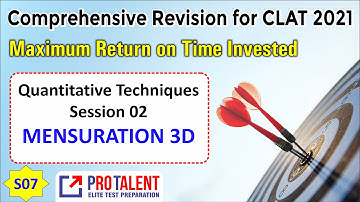 Mensuration 3D I Quantitative Techniques S02 I Comprehensive Revision for CLAT  2021 S07