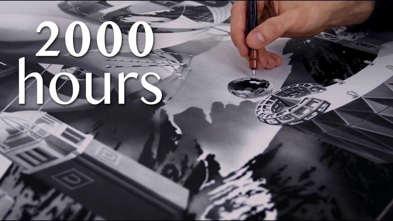 "Ursus" - 18 Million dots, 2000 hours, Stippling drawing