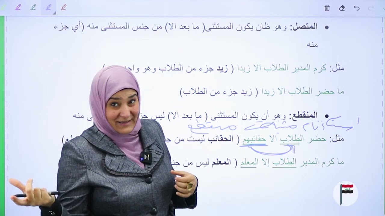 الاستثناء// الثاني متوسط// اللغة العربية ج1// د. آيات العاني