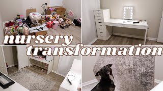 turning my makeup room into a baby nursery *part 4* nesting vlog 🤍