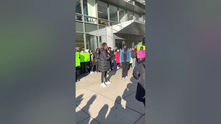 Duke Ellington High School Students protest in fro...