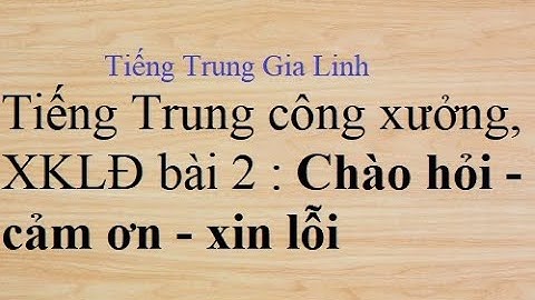 Tiếng trung công xưởng bài 2 : Chào hỏi - cảm ơn - xin lỗi