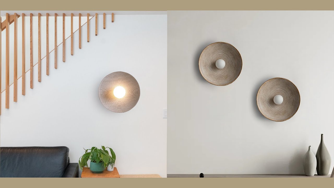 Aeyee Rustic Wall Sconces, Round Wall Lamp with Glass Shade, Resin Wall Mounted Light