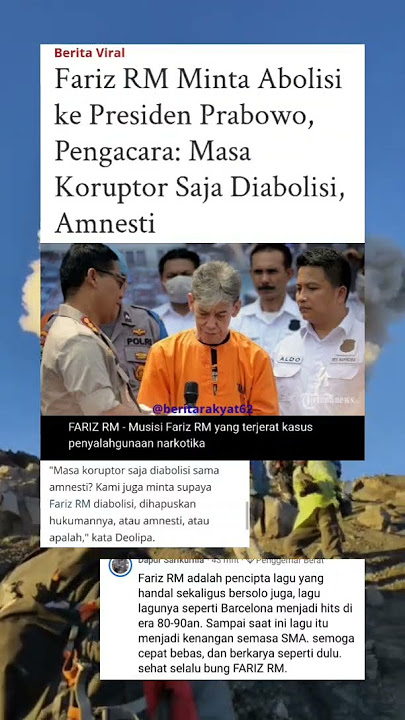 Fariz RM Minta Abolisi, Kuasa Hukum: Koruptor Saja Diampuni!😱🔥 #viral #shorts #beritaterkini