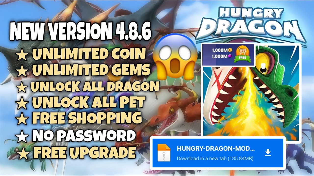 Hungry Dragon Mod Apk V 4.8 Terbaru 2023 No Password & Unlimited Diamond