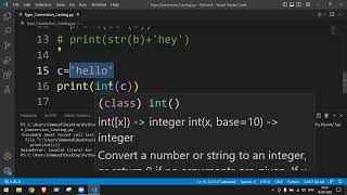 Python Class Day - 5 Type Conversion Casting