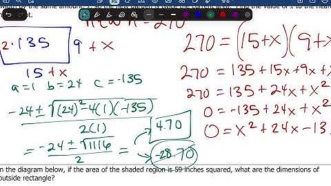 Algebra 2 Unit 3 Lesson 9 Quadratic Apllications 2 of 2
