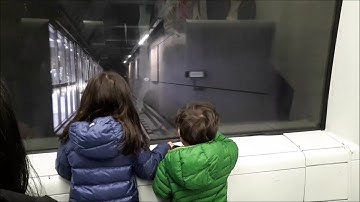 View from the window of self driving autonomous driverless train in Copenhagen Metro, Denmark