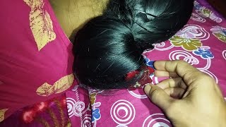 Beautiful Long Hair Hairstyle Bun Open For Slipped Time | Long Hair Hairstyle Opening For Husband |