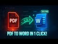 PDF to Word in 1 Click! No Software Needed | Mobile & PC Method