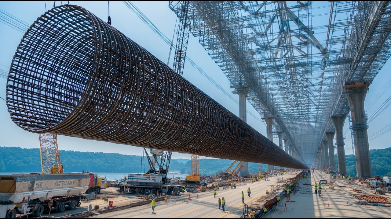 Building Process Rebra Huge Rebar Cage Process in Bridge Building Revealed.Full Documentary on ...