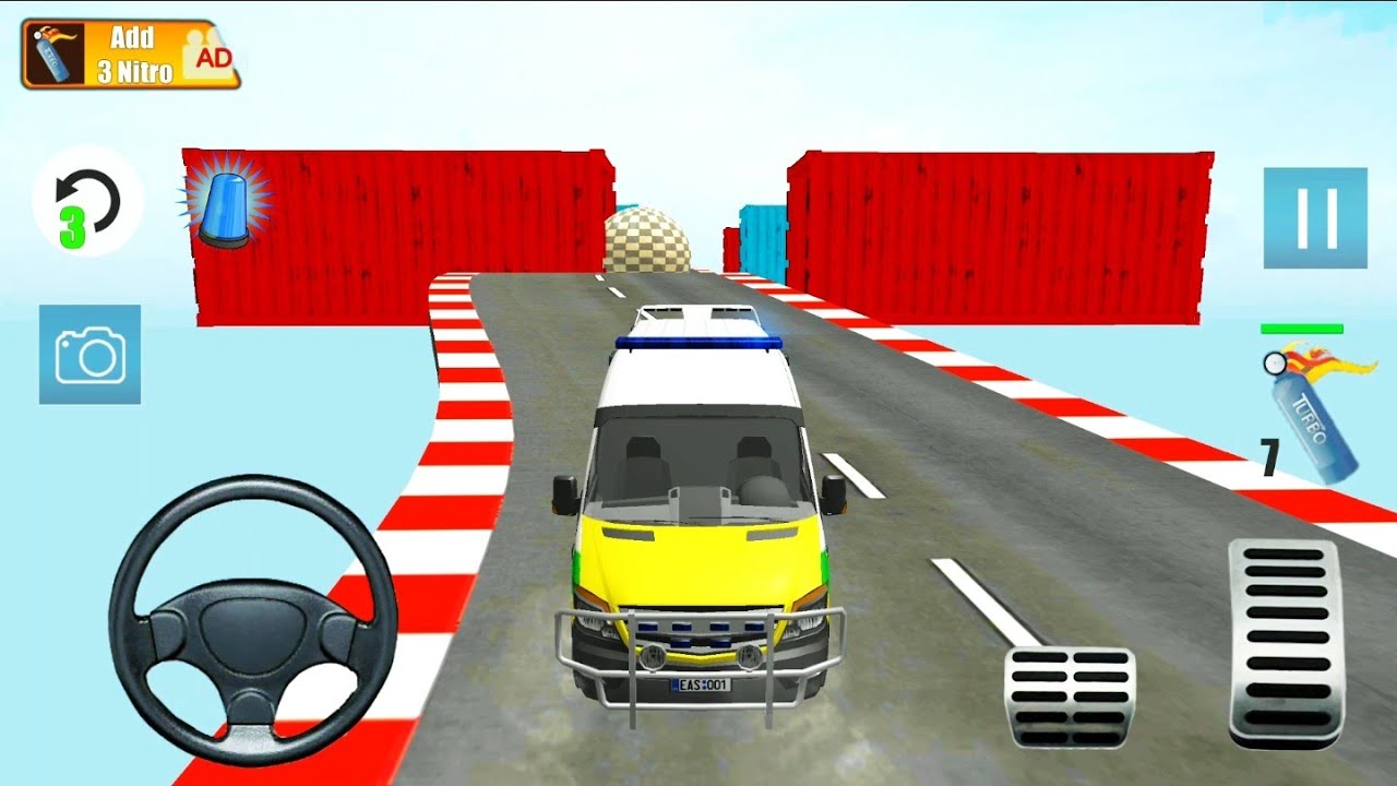 Ambulance Stunt Track Impossible Driving - 911 Emergency Ambulance Simulator - Android Gameplay #4