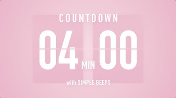 4 Minute Countdown Timer 🌸 Flip Clock with Simple Beeps 🔔