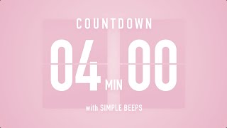 4 Min Countdown Flip Clock Timer / Simple Beeps 🌸🔔 screenshot 5