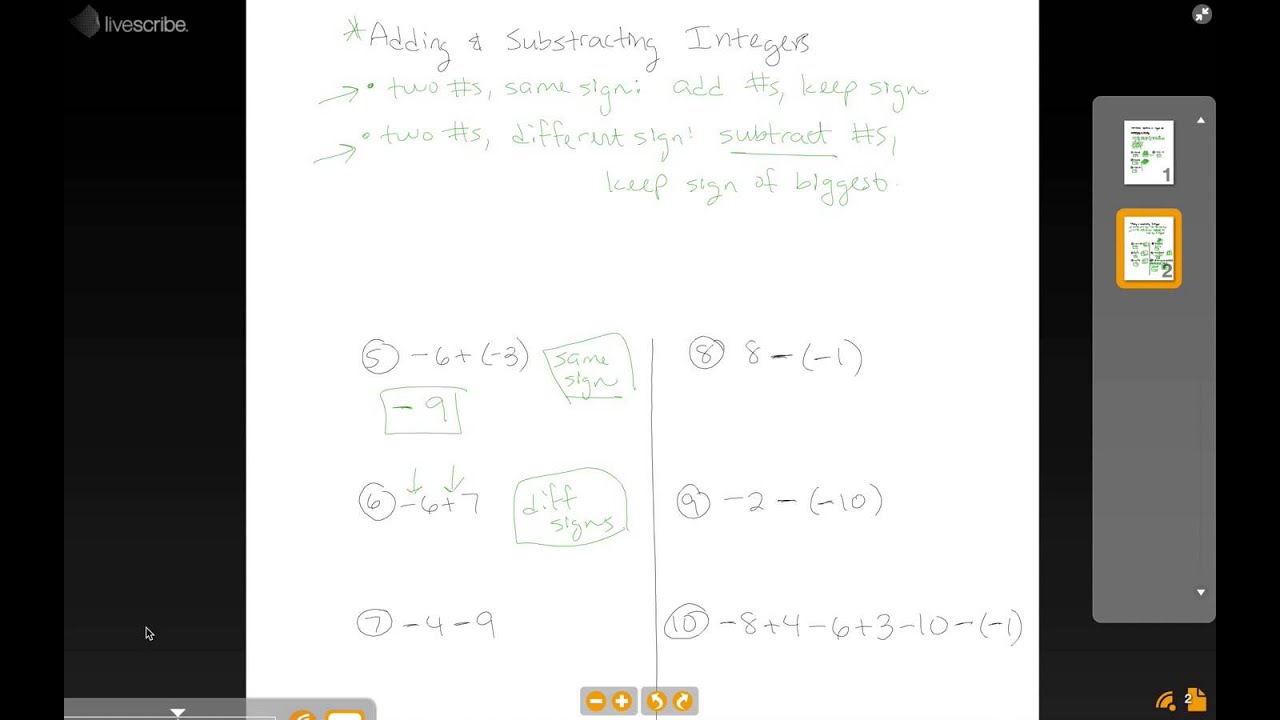 Adding and Subtracting Signed Numbers - YouTube