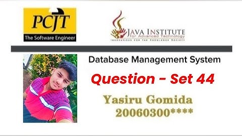 Database Question 44 | Database Management System | Heidi SQL | 1st Year | Java Institute