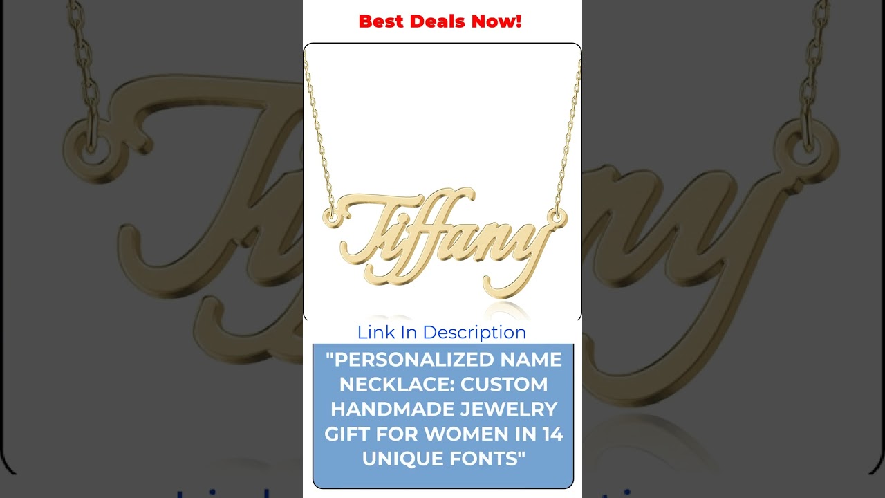 "Custom Name Necklace: Unique Handmade Jewelry Gift for Women in 14 Stunning Fonts!"