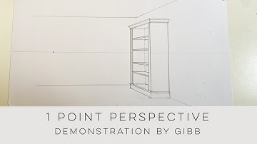 How to draw a bookcase using 1 pt perspective for the beginner