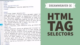 HTML tag selectors in Dreamweaver CC  [4/34]
