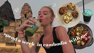 cambodia travel vlog: spend the week eating \& exploring with me (siem reap, angkor wat, battambang)