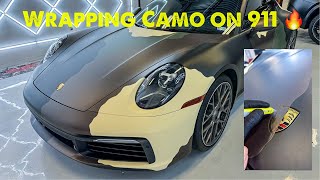 Dolph Camo Wrap on the Porsche 911 🔥 | Car Wrapping With Knifeless