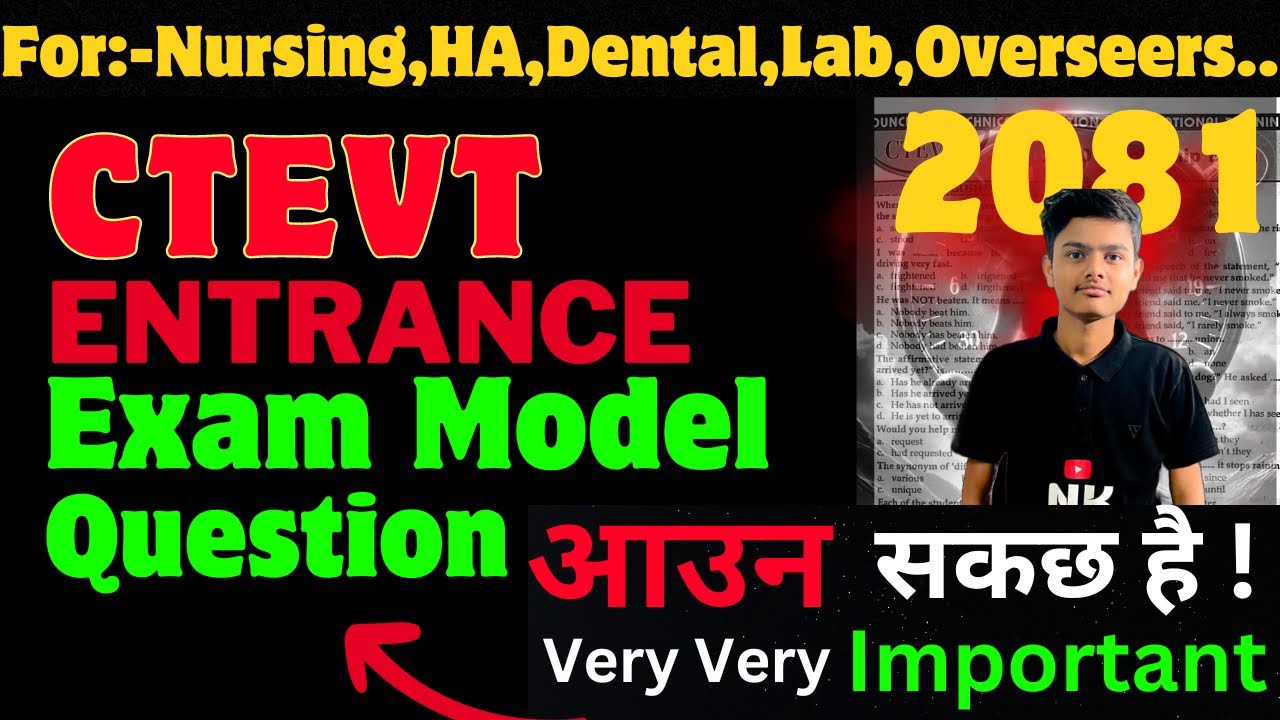 CTEVT Entrance Exam Model Questions | pcl nursing Entrance exam model ...