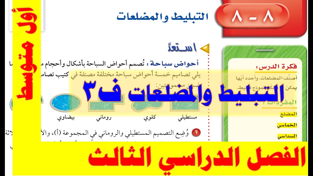 التبليط والمضلعات أول متوسط ف 3