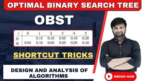 Optimal Binary Search Tree - Dynamic Programming |OBST|Algorithms|DAA|Short Tricks