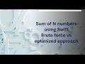 Sum of First N Numbers in Swift | Brute Force vs Optimized | DSA Basics