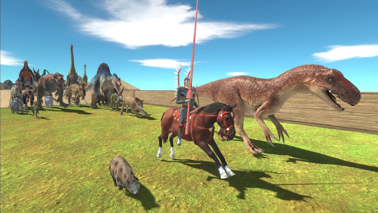 Race to eat HUSSAR, ALLOSAURUS & WILD BOAR - Animal Revolt Battle Simulator ARBS