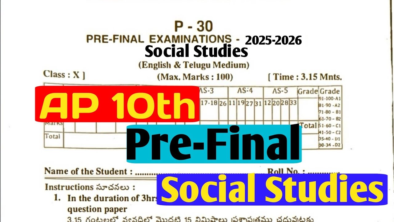 AP 10th Class Social Pre-Final Question Paper 2026 | Real Paper Explanation? | 100/100 Marks Plan!