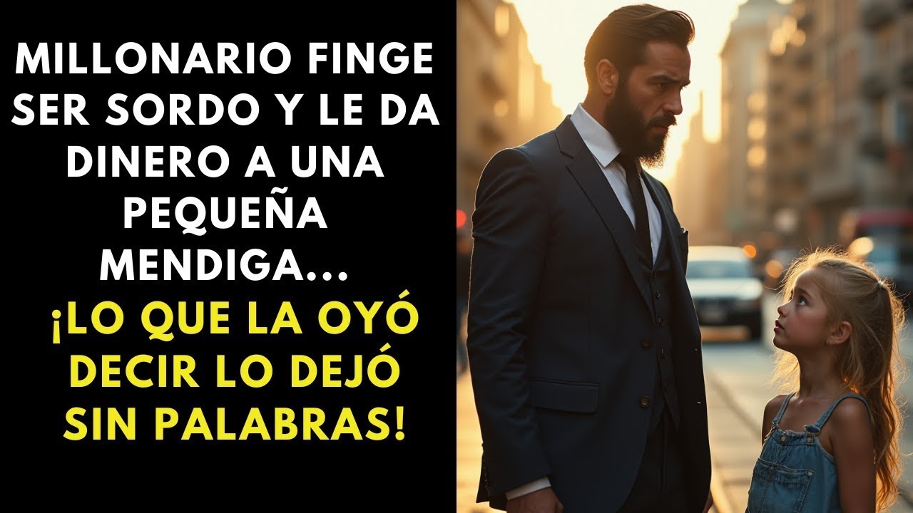 MILLONARIO FINGE SER SORDO Y LE DA DINERO A UNA NIÑA MENDIGA,¡LO QUE ELLA DIJO LO DEJÓ SIN PALABRAS!