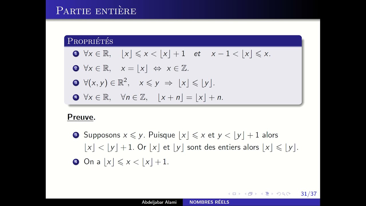 Propriété d'Archimède et Partie entière YouTube — free download