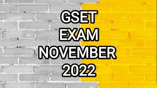 GSET EXAM 2022 (November)