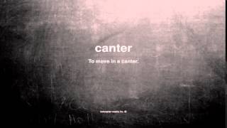 What does canter mean