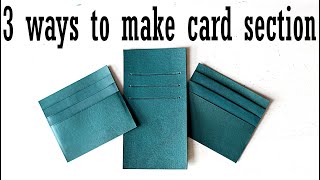 3 ways of Card section making skills / Wallet making / Leathercraft