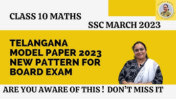 Class 10 Maths Model Paper 2023 for Board Exam | Telangana New Update | Class 10 Model Paper 2023