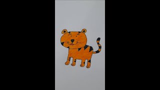 How to draw a Tiger 🐅 very easy |رسم نمر سهل جدا للأطفال