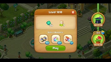 Gardenscapes Level 1810 Walkthrough "No Boosters Used"