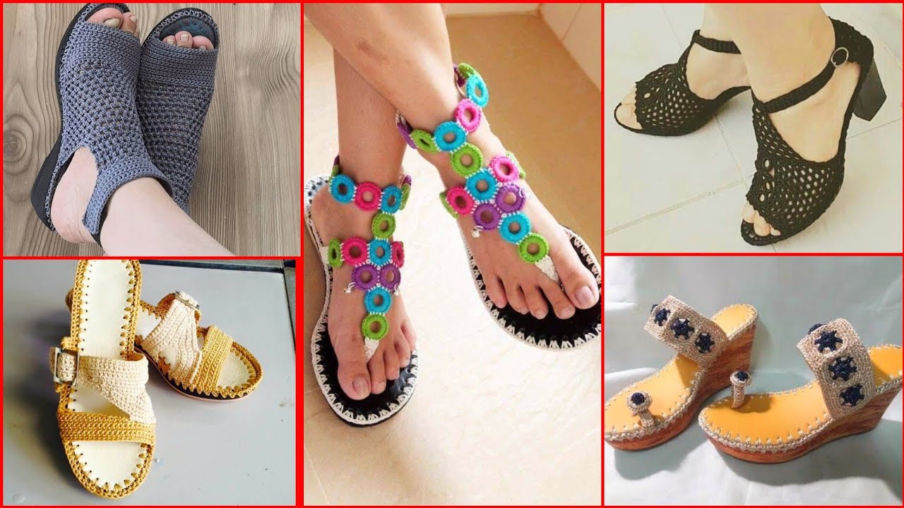 Crochet summer Sandals Designs Collection For Ladies - YouTube