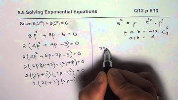 Solve Exponential Equation in Quadratic Form  Q12 p 510 Nelson MHF4U