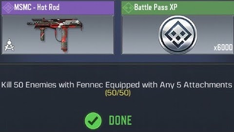 Call Of Duty: Mobile Kill 50 Enemies with Fennec Equipped with Any 5 Attachments Task Complete