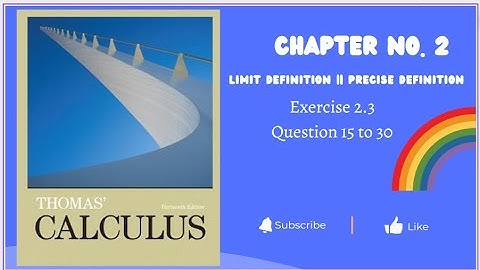 lect 5 ex 2.3 )THOMAS CALCULUS chapter no 2  EXERCISE 2.3 Question 15 to 30