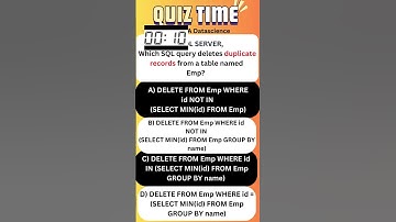 SQL Server Delete Duplicate Records Interview Query Based Questions and Answers