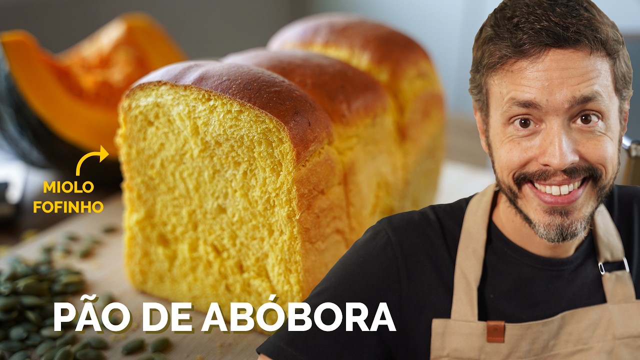 PÃO DE FORMA DE ABÓBORA - Receita de pão fofinho feito com abóbora cabotiá