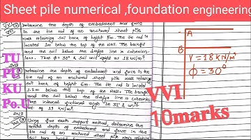 Sheet pile numerical || pile foundation || Foundation Engineering || most VVI ||