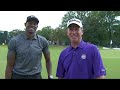 Andre Iguodala Gives a Short Game Golf Lesson with Michael Breed | 2017 PGA Championship