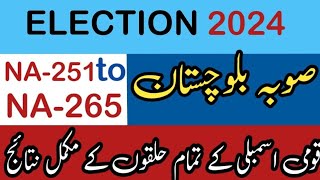 ELECTION RESULTS 2024 | NATIONAL ASSEMBLY SEATS FROM BALOCHISTAN | NA-251 TO NA-266 | EDEN GARDEN
