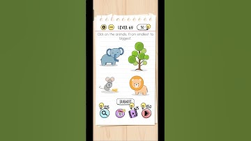 Brain Test | Level 69 | Click on the animals. from smallest to biggest.
