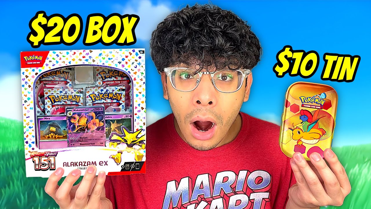 Коробки с карточками покемонов за 20 долларов против жестяных коробок с карточками покемонов за 1...